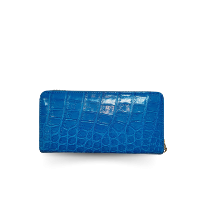 CROCODILE BACK BELLY LEATHER LONG MEDIUM ZIPPED WALLET : CW01BSMY
