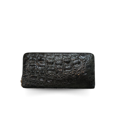 CROCODILE BACK BELLY LEATHER LONG MEDIUM ZIPPED WALLET : CW01BSMY