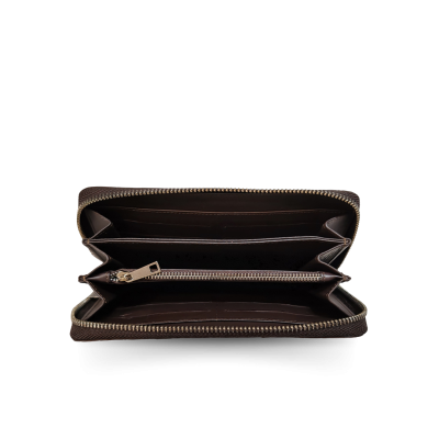 CROCODILE TAIL LEATHER LONG MEDIUM ZIPPED WALLET : CW01BTMY