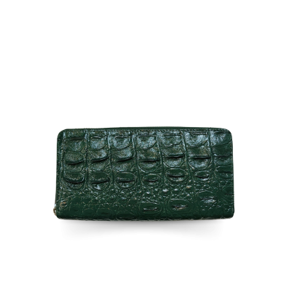 CROCODILE BACK BELLY LEATHER LONG MEDIUM ZIPPED WALLET : CW01BSMY