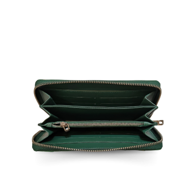 CROCODILE BACK BELLY LEATHER LONG MEDIUM ZIPPED WALLET : CW01BSMY