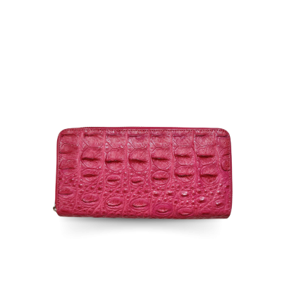 CROCODILE BACK BELLY LEATHER LONG MEDIUM ZIPPED WALLET : CW01BSMY