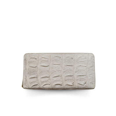 CROCODILE BACK BELLY LEATHER LONG MEDIUM ZIPPED WALLET : CW01BSMY