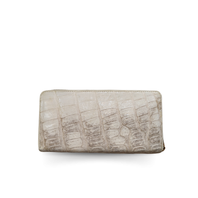 CROCODILE BACK BELLY LEATHER LONG MEDIUM ZIPPED WALLET : CW01BSMY