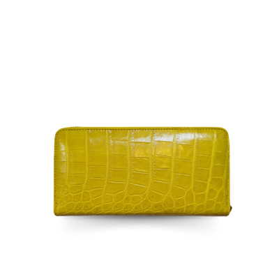 CROCODILE BACK BELLY LEATHER LONG MEDIUM ZIPPED WALLET : CW01BSMY