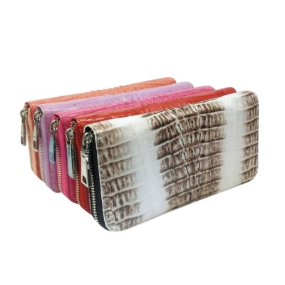 Crocodile Tail Leather Long Medium Zipped Wallet : CW01BTMMX