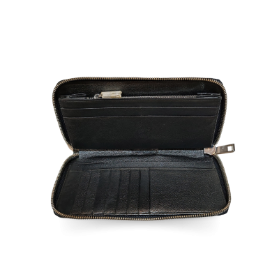 CROCODILE TAIL LEATHER LONG MEDIUM ZIPPED WALLET : CW01BTMT
