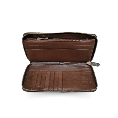 CROCODILE TAIL LEATHER LONG MEDIUM ZIPPED WALLET : CW01BTMT