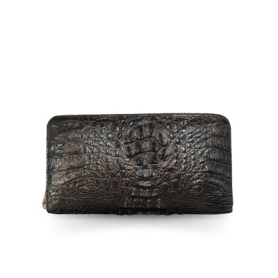 CW01HK-L-T : CROCODILE HORNBACK LEATHER LONG LARGE ZIPPED WALLET(copy)