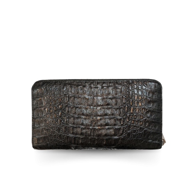 CW01HK-L-T : CROCODILE HORNBACK LEATHER LONG LARGE ZIPPED WALLET(copy)