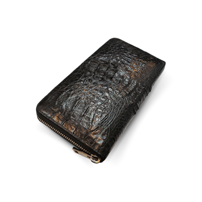 CW01HK-L-T : CROCODILE HORNBACK LEATHER LONG LARGE ZIPPED WALLET(copy)