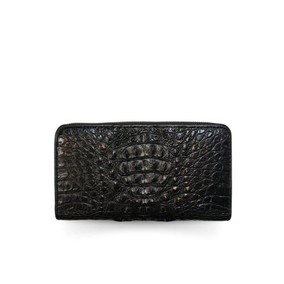 CROCODILE HORNBACK LEATHER LONG MEDIUM ZIPPED WALLET : CW01HKMR