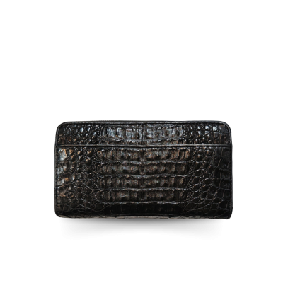 CROCODILE HORNBACK LEATHER LONG MEDIUM ZIPPED WALLET : CW01HKMR