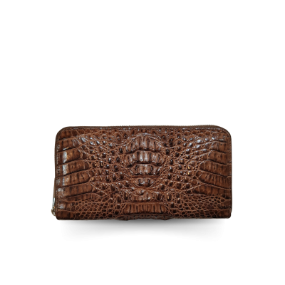 CROCODILE HORNBACK LEATHER LONG MEDIUM ZIPPED WALLET : CW01HKMR