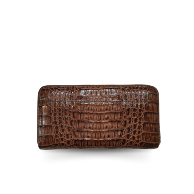 CROCODILE HORNBACK LEATHER LONG MEDIUM ZIPPED WALLET : CW01HKMR