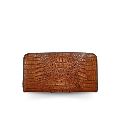 CROCODILE HORNBACK LEATHER LONG MEDIUM ZIPPED WALLET : CW01HKMR