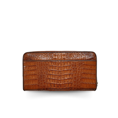 CROCODILE HORNBACK LEATHER LONG MEDIUM ZIPPED WALLET : CW01HKMR
