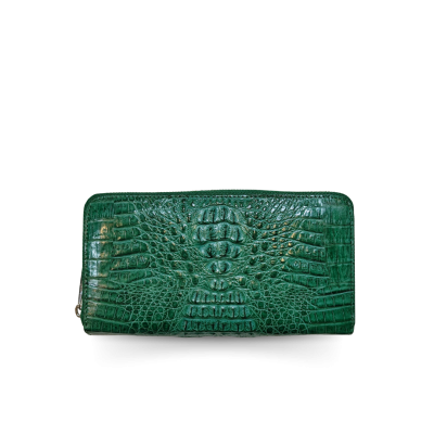 CROCODILE HORNBACK LEATHER LONG MEDIUM ZIPPED WALLET : CW01HKMR