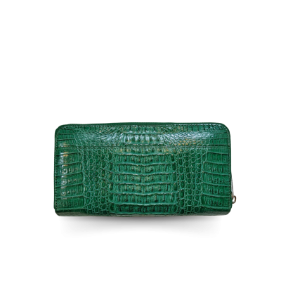 CROCODILE HORNBACK LEATHER LONG MEDIUM ZIPPED WALLET : CW01HKMR