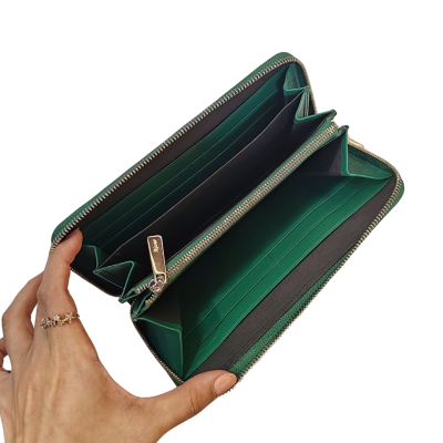 CROCODILE HORNBACK LEATHER LONG MEDIUM ZIPPED WALLET : CW01HKMR