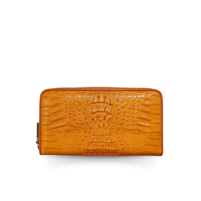 CROCODILE HORNBACK LEATHER LONG MEDIUM ZIPPED WALLET : CW01HKMR