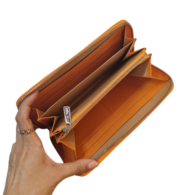 CROCODILE HORNBACK LEATHER LONG MEDIUM ZIPPED WALLET : CW01HKMR