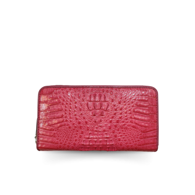 CROCODILE HORNBACK LEATHER LONG MEDIUM ZIPPED WALLET : CW01HKMR