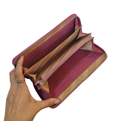 CROCODILE HORNBACK LEATHER LONG MEDIUM ZIPPED WALLET : CW01HKMR