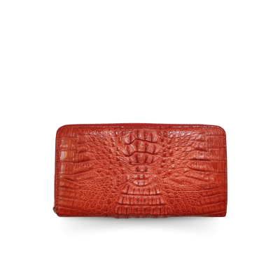 CROCODILE HORNBACK LEATHER LONG MEDIUM ZIPPED WALLET : CW01HKMR