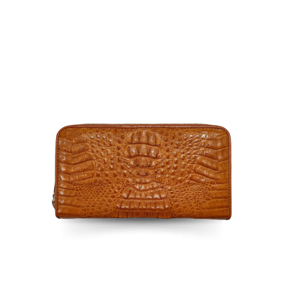 CROCODILE HORNBACK LEATHER LONG MEDIUM ZIPPED WALLET : CW01HKMR
