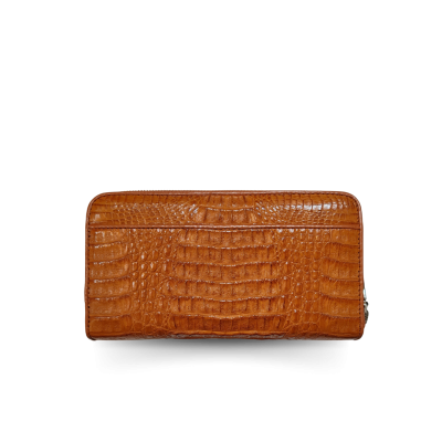 CROCODILE HORNBACK LEATHER LONG MEDIUM ZIPPED WALLET : CW01HKMR