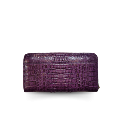 CROCODILE HORNBACK LEATHER LONG MEDIUM ZIPPED WALLET : CW01HKMR