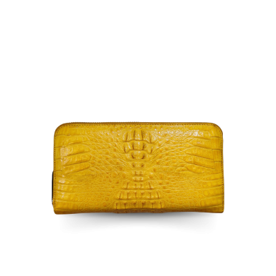 CROCODILE HORNBACK LEATHER LONG MEDIUM ZIPPED WALLET : CW01HKMR