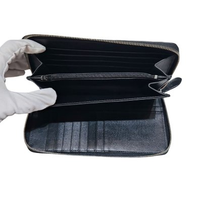 CROCODILE HORNBACK LEATHER LONG LARGE ZIPPED WALLET : CW01HL