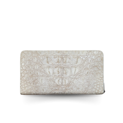 CROCODILE HORNBACK LEATHER LONG LARGE ZIPPED WALLET : CW01HL