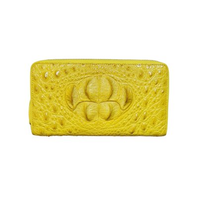 CROCODILE HORNBACK LEATHER LONG LARGE ZIPPED WALLET : CW01HL