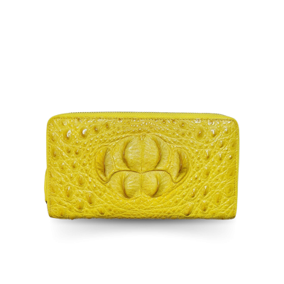 CROCODILE HORNBACK LEATHER LONG LARGE ZIPPED WALLET : CW01HL