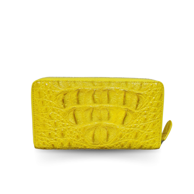 CROCODILE HORNBACK LEATHER LONG LARGE ZIPPED WALLET : CW01HL
