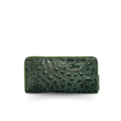 CW01HZ-M-MX : CROCODILE HALF HORNBACK LEATHER LONG MEDIUM ZIPPED WALLET