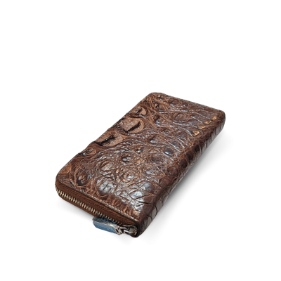 CW01HZ-M-MX : CROCODILE HALF HORNBACK LEATHER LONG MEDIUM ZIPPED WALLET