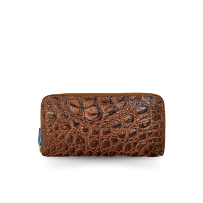 CW01HZ-M-MX : CROCODILE HALF HORNBACK LEATHER LONG MEDIUM ZIPPED WALLET