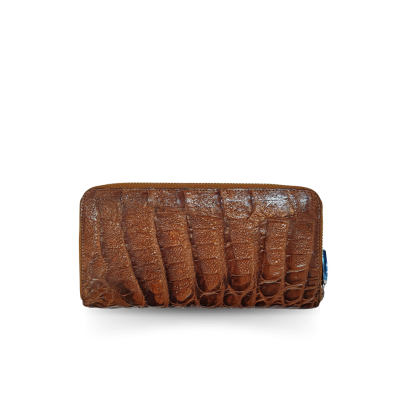 CW01HZ-M-MX : CROCODILE HALF HORNBACK LEATHER LONG MEDIUM ZIPPED WALLET