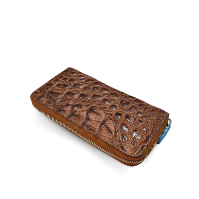 CW01HZ-M-MX : CROCODILE HALF HORNBACK LEATHER LONG MEDIUM ZIPPED WALLET