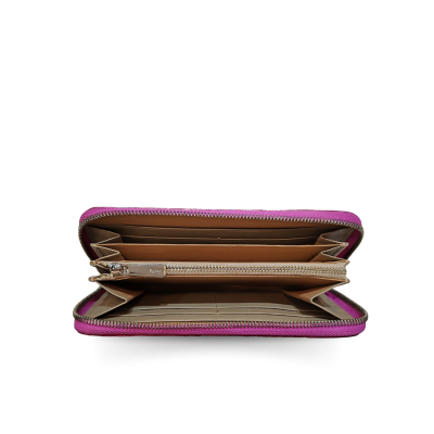 CROCODILE LEG LEATHER LONG MEDIUM ZIPPED WALLET : CW01LMR