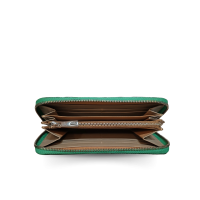 CROCODILE LEG LEATHER LONG MEDIUM ZIPPED WALLET : CW01LMR