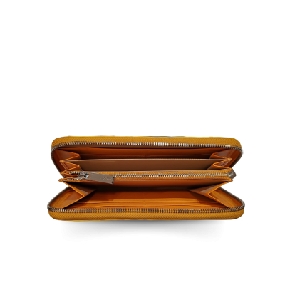 CROCODILE LEG LEATHER LONG MEDIUM ZIPPED WALLET : CW01LMR