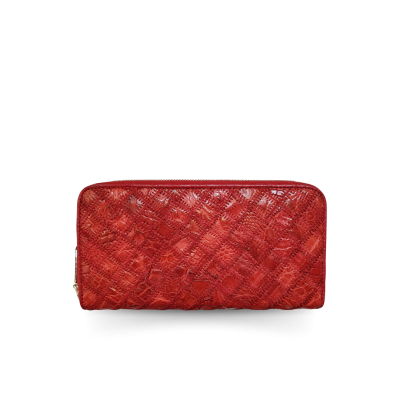 CROCODILE LEATHER LONG MEDIUM ZIPPED WALLET : CW01PWMR