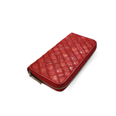 CROCODILE LEATHER LONG MEDIUM ZIPPED WALLET : CW01PWMR