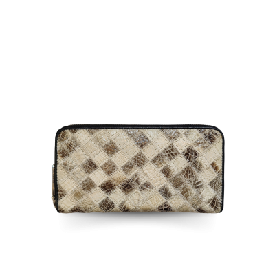 CROCODILE LEATHER LONG MEDIUM ZIPPED WALLET : CW01PWMR
