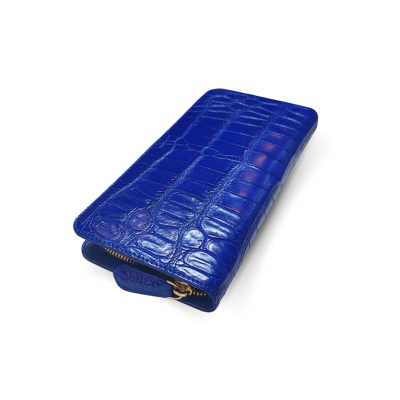 C-W01S-L-BRDSR : CROCODILE BELLY LEATHER LONG ZIPPED WALLET